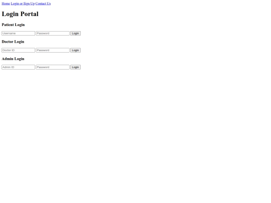 hospital/loginportal screenshot