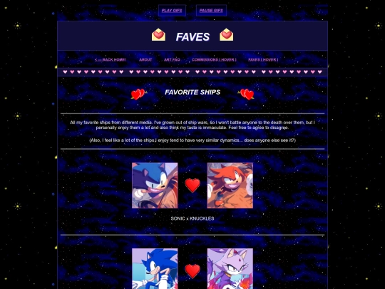 about/faves/ships screenshot