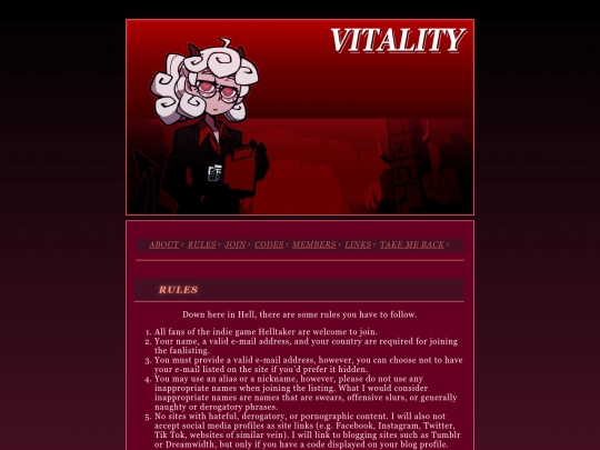 fanlisting/helltaker/rules screenshot