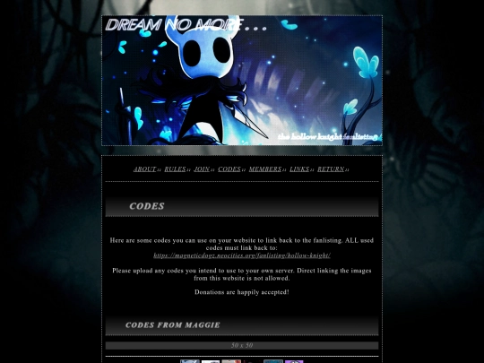 fanlisting/hollow-knight/codes screenshot