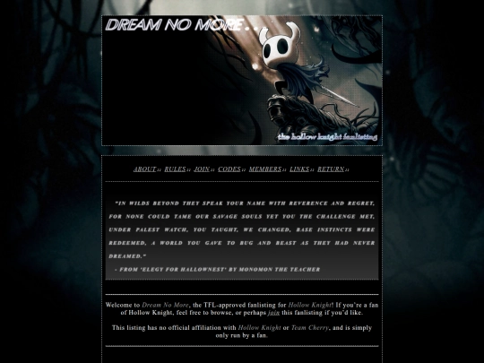 fanlisting/hollow-knight screenshot