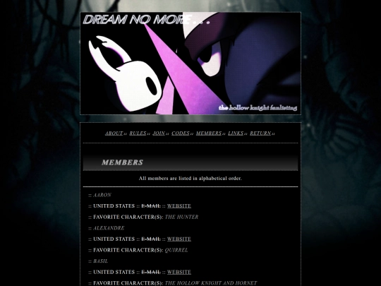 fanlisting/hollow-knight/members screenshot