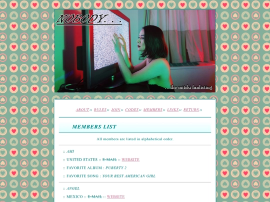 fanlisting/mitski/members screenshot
