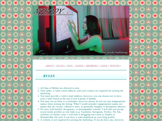 fanlisting/mitski/rules screenshot