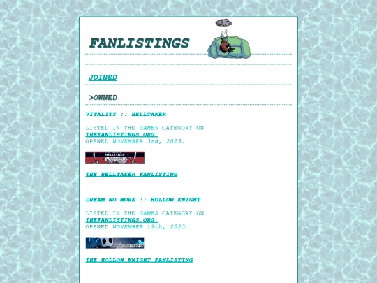 fanlisting/owned screenshot