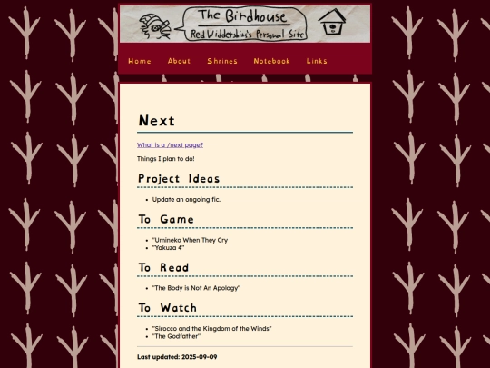 about/next screenshot