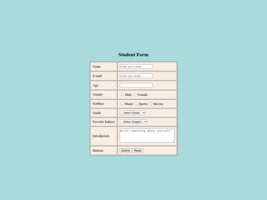my form screenshot
