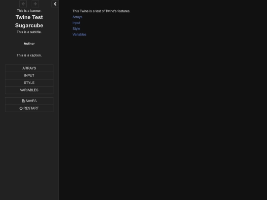 Twine/Twine Test Sugarcube screenshot