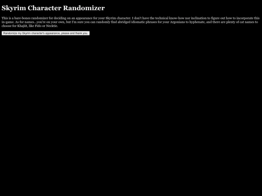 skyrimRanChar screenshot