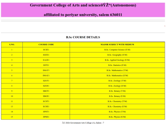 clg/b.sc screenshot
