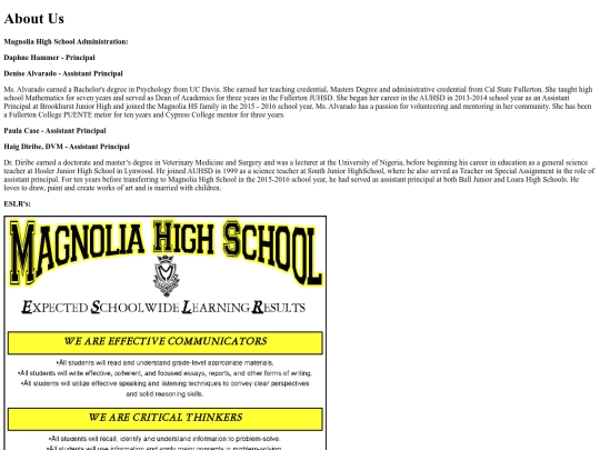 aboutusmagnoliahs screenshot