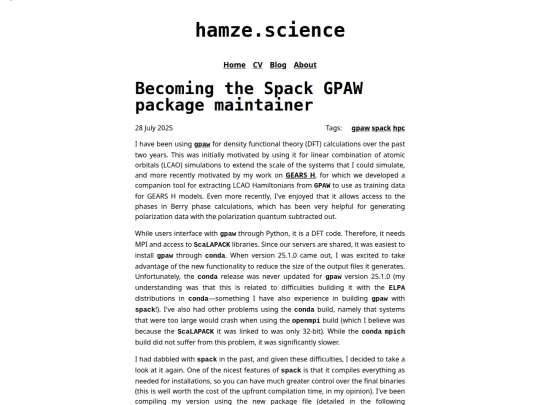 blog/becoming-the-spack-gpaw-package-maintainer screenshot