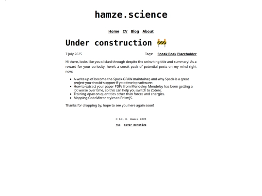 blog/under-construction screenshot