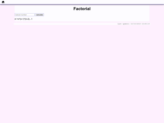 calculator/factorial screenshot