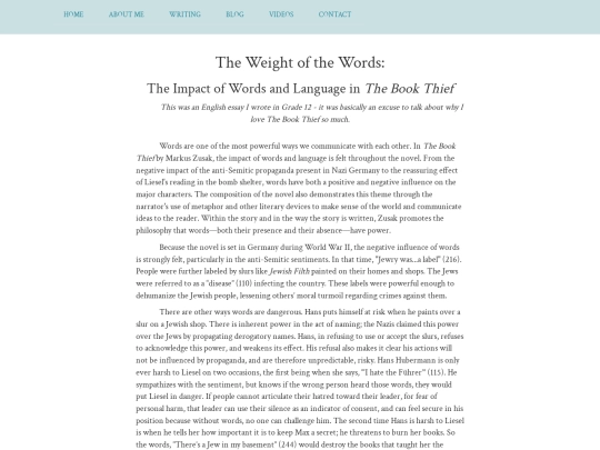 library/essays/bookthiefessay screenshot