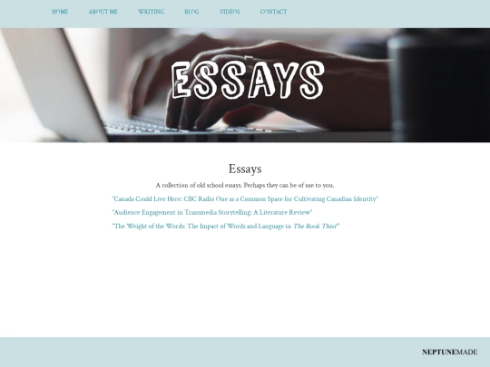 library/essays screenshot
