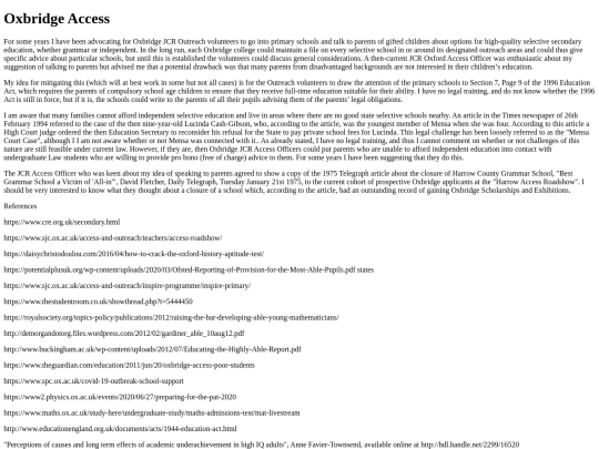 OxbridgeAccess screenshot
