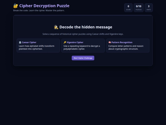 My_Projects/cipher_decryption_puzzle screenshot