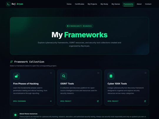 famework screenshot