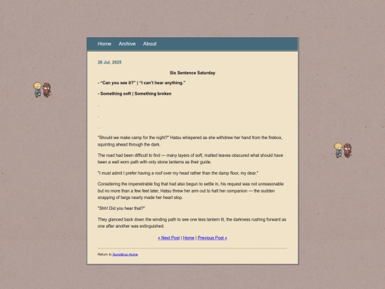 posts/2025-07-26-SixSentenceSaturday screenshot
