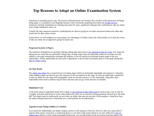 examination screenshot