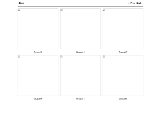 page/flowers/bouquets screenshot
