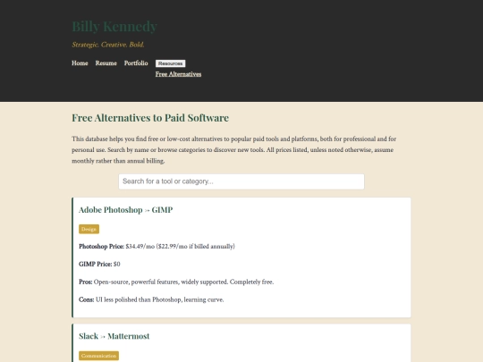 alternatives screenshot