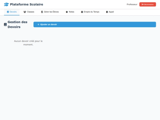 dashboard-prof screenshot