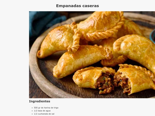 recetario/empanadas screenshot