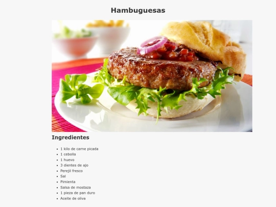 recetario/hamburguesas screenshot