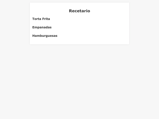 recetario screenshot