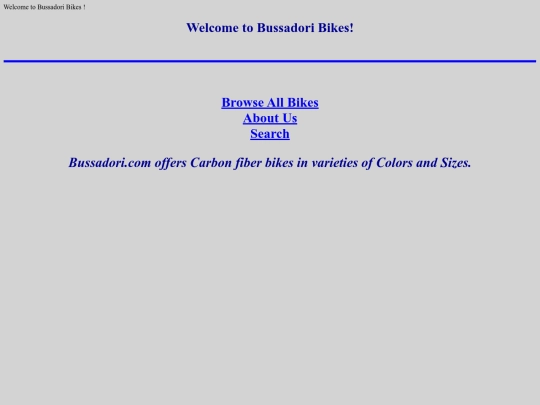 Bussadori Bike Website/BikeHomepage screenshot