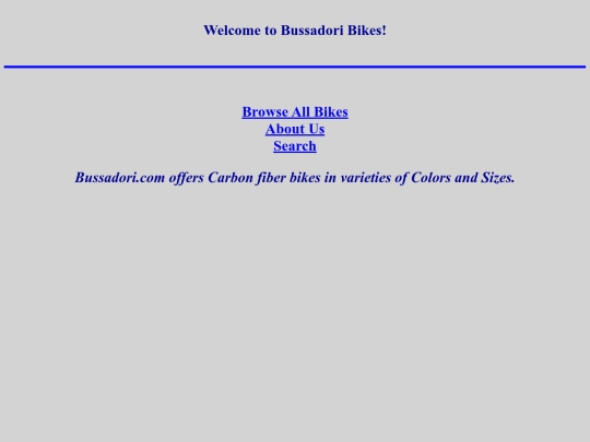 Bussadori Bike Website/Homepage screenshot