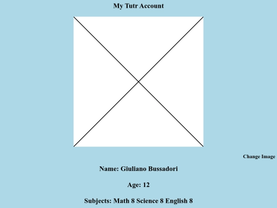 Tutr Website/MyAccount screenshot