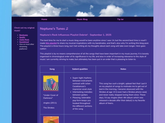 music blog posts/09-01-25-rockinfluences screenshot