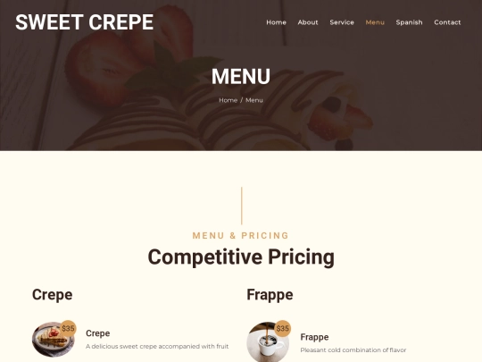 menu screenshot