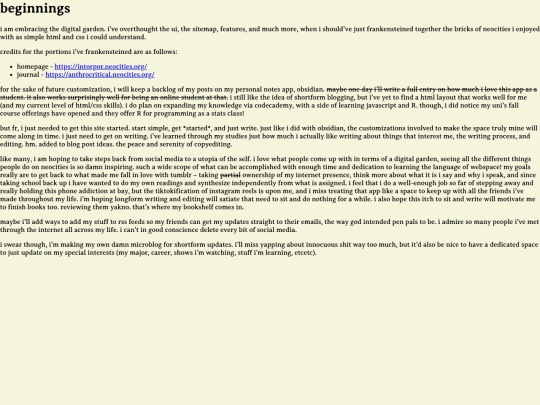 journal/beginnings screenshot