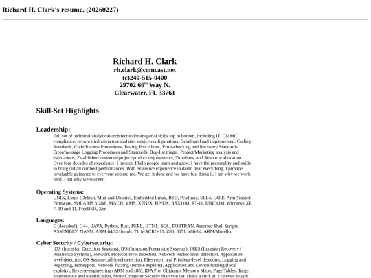 Resume screenshot