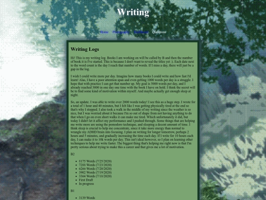 writing screenshot