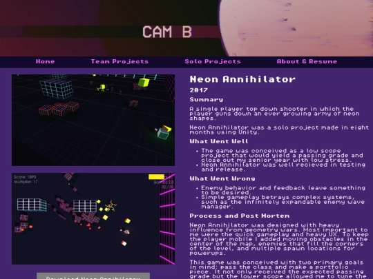 Solo Projects/Neon Annihilator screenshot