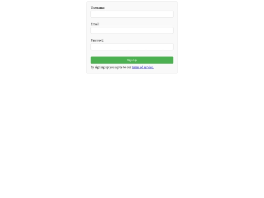 Signup screenshot