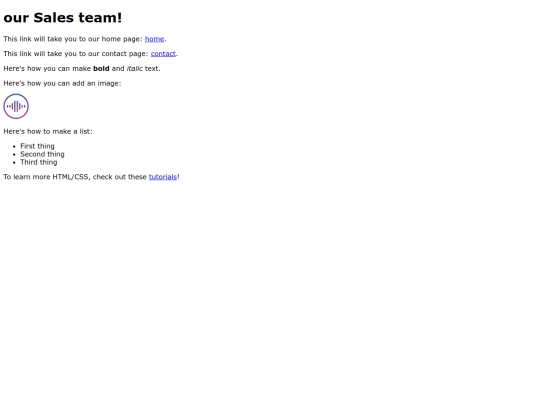 sales screenshot