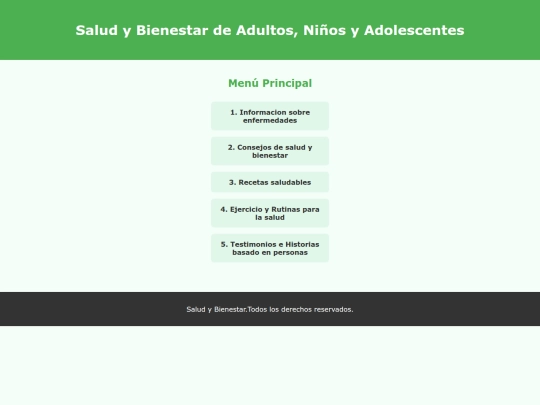 Menu saludable screenshot