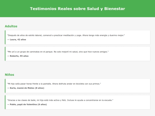 Testimonios screenshot