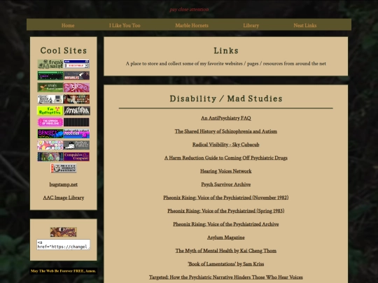 links screenshot