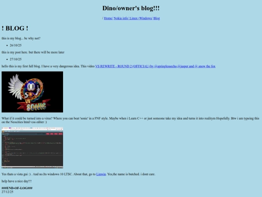 Blog screenshot