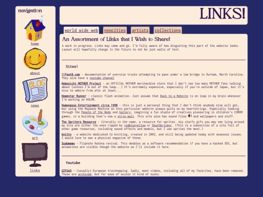 links screenshot