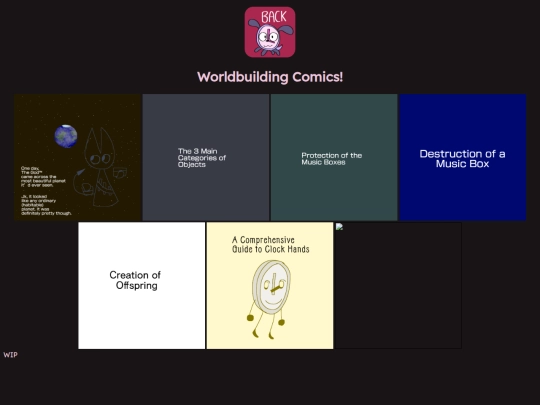 artpage/objocs cont./comics/worldbuilding screenshot