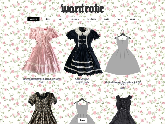 wardrobe/dresses screenshot