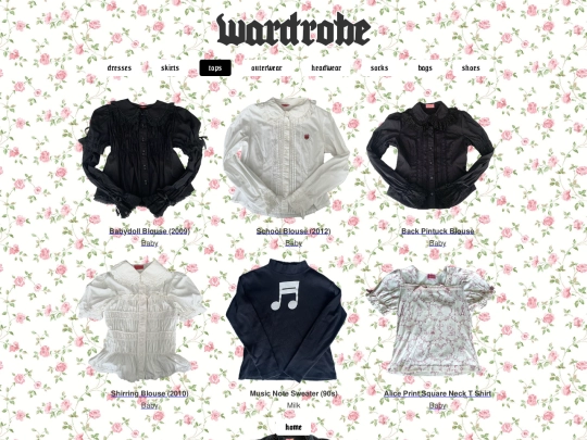 wardrobe/tops screenshot